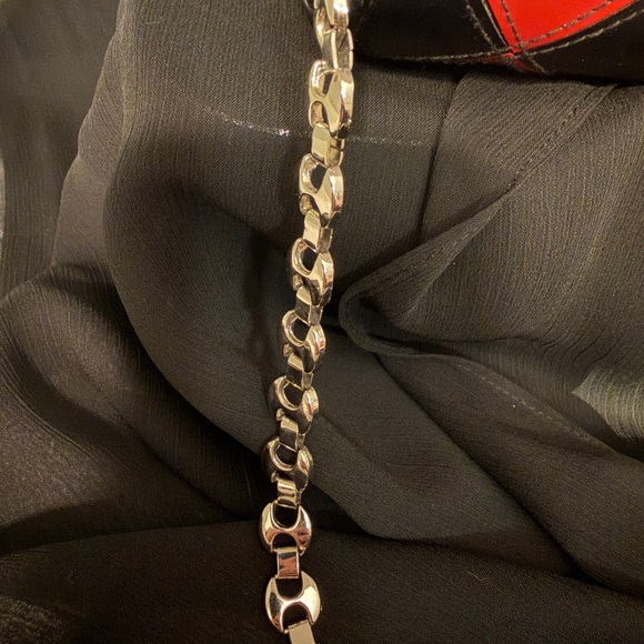 kate spade new york Black Red Colorblock Shoulder Bag Silver Hardware Chain Logo - Picture 9 of 9